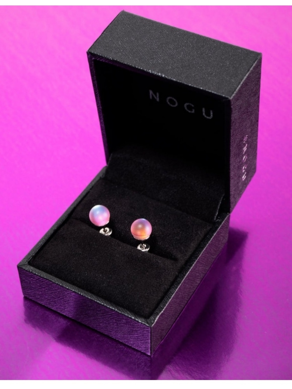 NOGU Pink Iridescent Stud Earrings